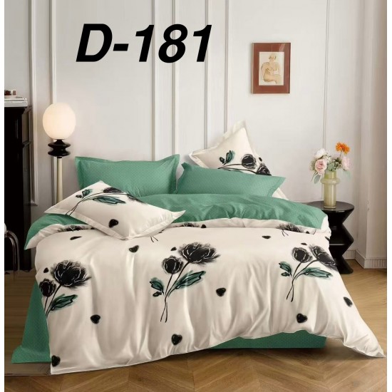 Lenjerie de Pat din Finet cu elastic, 6 Piese, Pat 2 Persoane Lenjerii bumbac finet 2 persoane 6 piese, cearșaf pat cu elastic