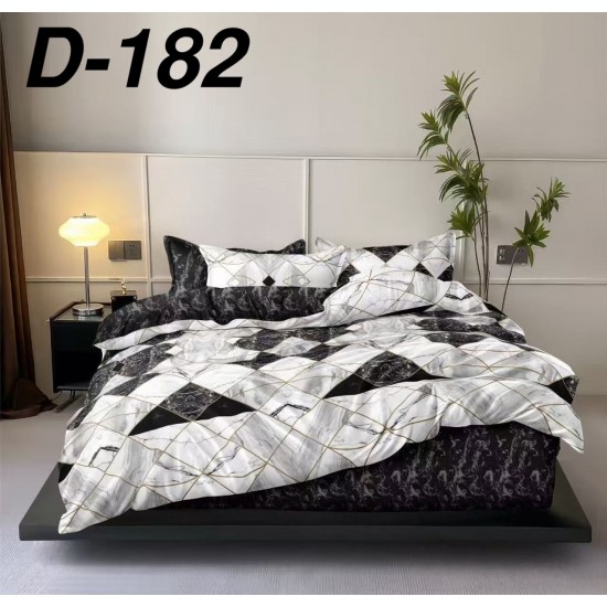 Lenjerie de Pat din Finet cu elastic, 6 Piese, Pat 2 Persoane Lenjerii bumbac finet 2 persoane 6 piese, cearșaf pat cu elastic