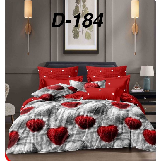 Lenjerie de Pat din Finet cu elastic, 6 Piese, Pat 2 Persoane Lenjerii bumbac finet 2 persoane 6 piese, cearșaf pat cu elastic