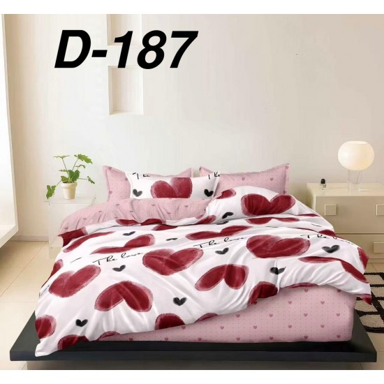 Lenjerie de Pat din Finet cu elastic, 6 Piese, Pat 2 Persoane Lenjerii bumbac finet 2 persoane 6 piese, cearșaf pat cu elastic