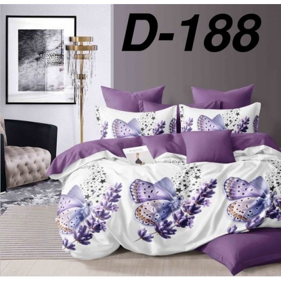 Lenjerie de Pat din Finet cu elastic, 6 Piese, Pat 2 Persoane Lenjerii bumbac finet 2 persoane 6 piese, cearșaf pat cu elastic