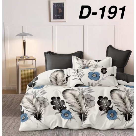 Lenjerie de Pat din Finet cu elastic, 6 Piese, Pat 2 Persoane Lenjerii bumbac finet 2 persoane 6 piese, cearșaf pat cu elastic