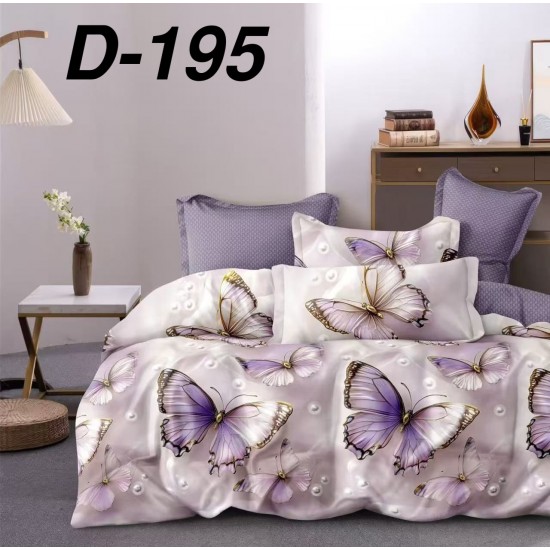 Lenjerie de Pat din Finet cu elastic, 6 Piese, Pat 2 Persoane Lenjerii bumbac finet 2 persoane 6 piese, cearșaf pat cu elastic