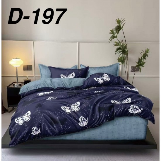 Lenjerie de Pat din Finet cu elastic, 6 Piese, Pat 2 Persoane Lenjerii bumbac finet 2 persoane 6 piese, cearșaf pat cu elastic