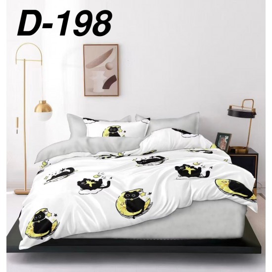 Lenjerie de Pat din Finet cu elastic, 6 Piese, Pat 2 Persoane Lenjerii bumbac finet 2 persoane 6 piese, cearșaf pat cu elastic