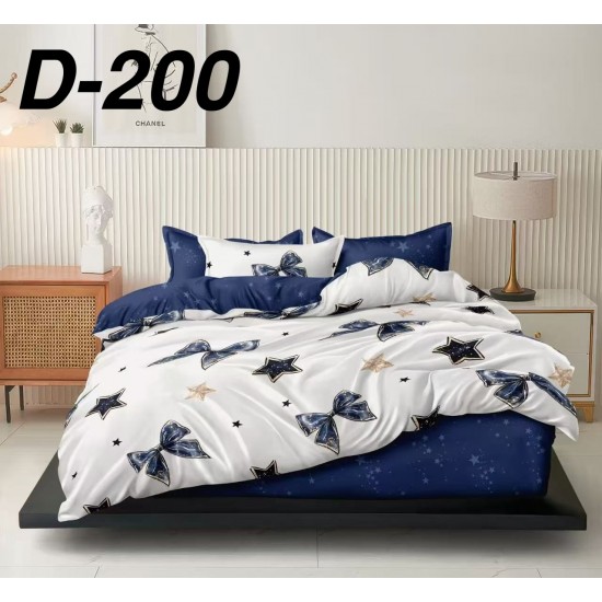 Lenjerie de Pat din Finet cu elastic, 6 Piese, Pat 2 Persoane Lenjerii bumbac finet 2 persoane 6 piese, cearșaf pat cu elastic