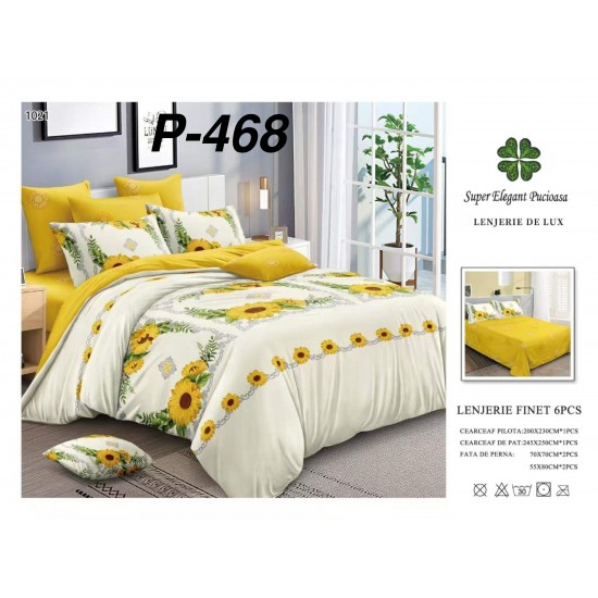 Lenjerie de Pat din Finet, 6 Piese, Pat 2 Persoane Lenjerii bumbac finet 2 persoane 6 piese