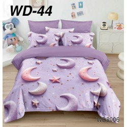 Lenjerie de pat Bumbac Finet 4 piese 2 persona cu elastic imprimare digitala 5d 