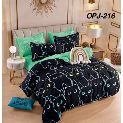 Lenjerii Bumbac Finet 1 persoana, 4 Piese, cearsaf pat clasic