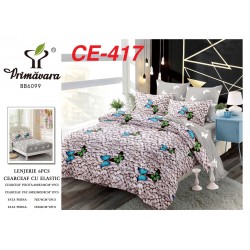 Lenjerie de Pat din Finet cu elastic, 6 Piese, Pat 2 Persoane