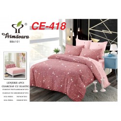 Lenjerie de Pat din Finet cu elastic, 6 Piese, Pat 2 Persoane