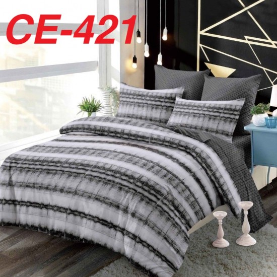 Lenjerie de Pat din Finet cu elastic, 6 Piese, Pat 2 Persoane Lenjerii bumbac finet 2 persoane 6 piese, cearșaf pat cu elastic