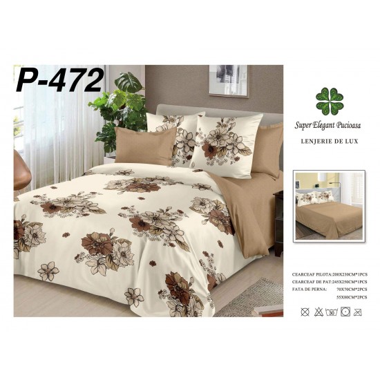 Lenjerie de Pat din Finet, 6 Piese, Pat 2 Persoane Lenjerii bumbac finet 2 persoane 6 piese