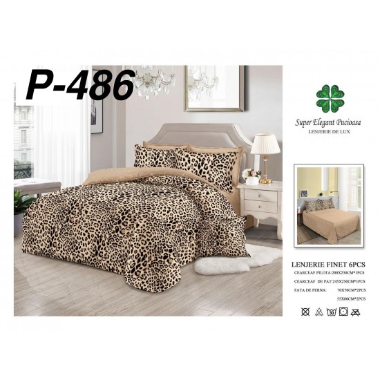 Lenjerie de Pat din Finet, 6 Piese, Pat 2 Persoane Lenjerii bumbac finet 2 persoane 6 piese