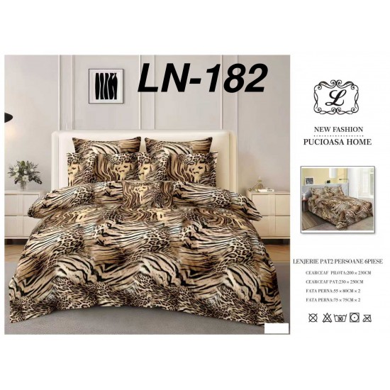 Lenjerie de Pat din Finet, 6 Piese, Pat 2 Persoane Lenjerii bumbac finet 2 persoane 6 piese