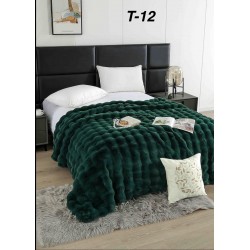 Pătură Luxury Soft Touch, Jojo Home, cu Blăniță Artificială Tip Iepure, 200x230 cm, cu Fermoar