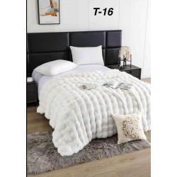 Pătură Luxury Soft Touch, Jojo Home, cu Blăniță Artificială Tip Iepure, 200x230 cm, cu Fermoar