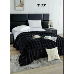 Pătură Luxury Soft Touch, Jojo Home, cu Blăniță Artificială Tip Iepure, 200x230 cm, cu Fermoar