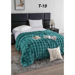 Pătură Luxury Soft Touch, Jojo Home, cu Blăniță Artificială Tip Iepure, 200x230 cm, cu Fermoar
