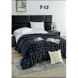 Pătură Luxury Soft Touch, Jojo Home, cu Blăniță Artificială Tip Iepure, 200x230 cm, cu Fermoar