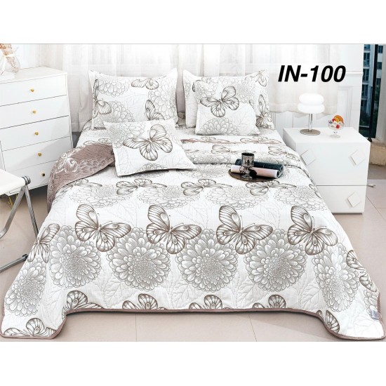 Cuvertura de pat de in – 5 piese Cuverturi de pat din Catifea + 2 fete perna