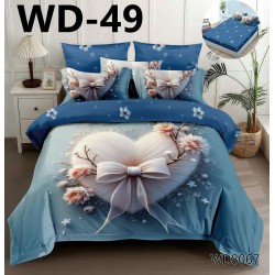 Lenjerie de pat Bumbac Finet 4 piese 2 persona cu elastic imprimare digitala 5d 