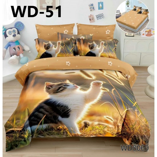 Lenjerie de pat Bumbac Finet 4 piese 2 persona cu elastic imprimare digitala 5d Lenjerie de pat Bumbac Finet 4 piese 2 persona cu elastic imprimare digitala 5d