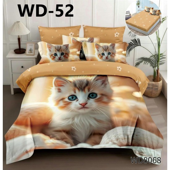 Lenjerie de pat Bumbac Finet 4 piese 2 persona cu elastic imprimare digitala 5d Lenjerie de pat Bumbac Finet 4 piese 2 persona cu elastic imprimare digitala 5d