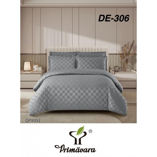 Lenjerie de pat DAMASC cu ELASTIC, 4 piese Lenjerii de Pat Damasc cu Elastic