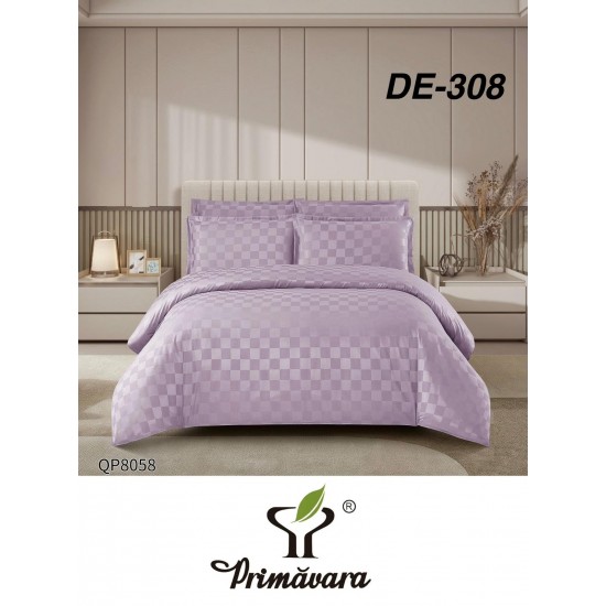 Lenjerie de pat DAMASC cu ELASTIC, 4 piese Lenjerii de Pat Damasc cu Elastic