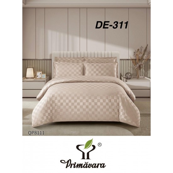 Lenjerie de pat DAMASC cu ELASTIC, 4 piese Lenjerii de Pat Damasc cu Elastic