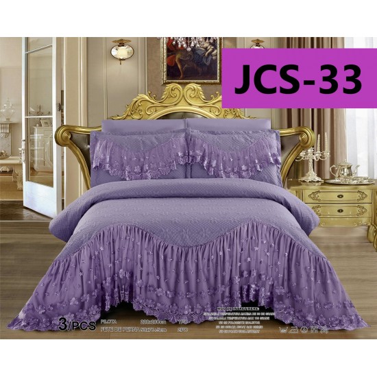 Cuverturi de pat cu volanas si 2 fete perne Cuverturi de pat cu volan si 2 fete perne