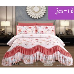 Cuverturi de pat cu volanas si 2 fete perne