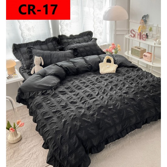 Lenjerie creponata  6 piese Lenjerii bumbac finet 2 persoane 6 piese
