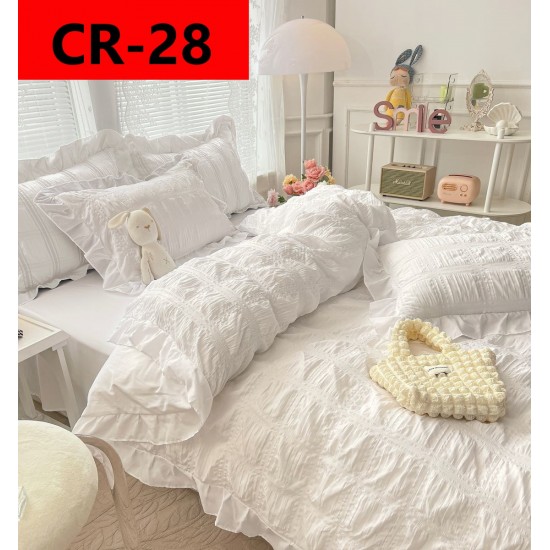 Lenjerie creponata  6 piese Lenjerii bumbac finet 2 persoane 6 piese