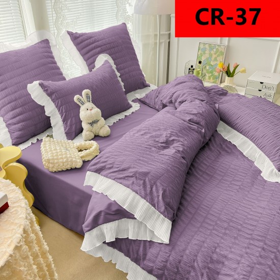 Lenjerie creponata  6 piese Lenjerii bumbac finet 2 persoane 6 piese