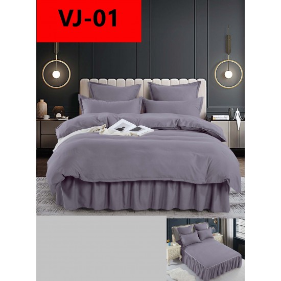 Lenjerie De Pat, 6 Piese, Volanase Lenjerii bumbac finet cu volănașe