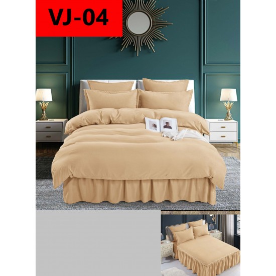 Lenjerie De Pat, 6 Piese, Volanase Lenjerii bumbac finet cu volănașe