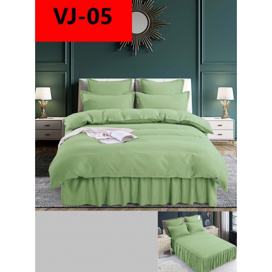 Lenjerie De Pat, 6 Piese, Volanase Lenjerii bumbac finet cu volănașe