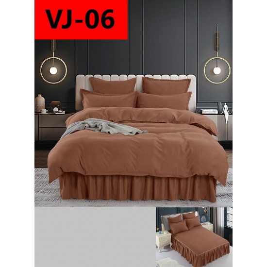 Lenjerie De Pat, 6 Piese, Volanase Lenjerii bumbac finet cu volănașe