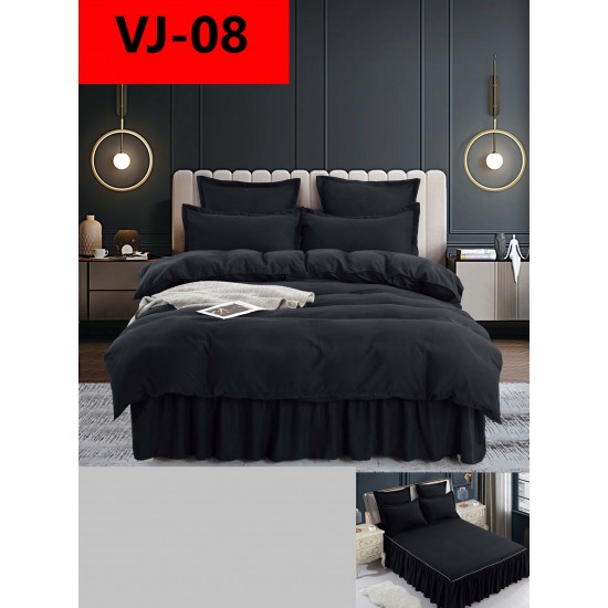 Lenjerie De Pat, 6 Piese, Volanase Lenjerii bumbac finet cu volănașe