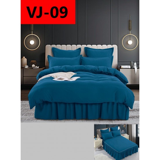 Lenjerie De Pat, 6 Piese, Volanase Lenjerii bumbac finet cu volănașe