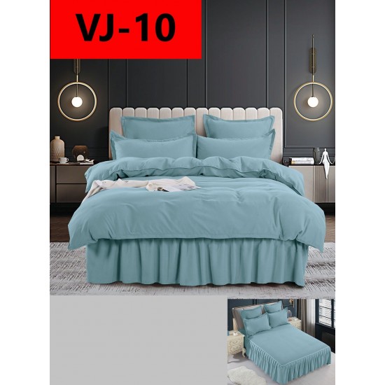 Lenjerie De Pat, 6 Piese, Volanase Lenjerii bumbac finet cu volănașe