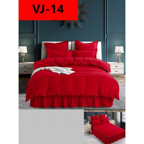 Lenjerie De Pat, 6 Piese, Volanase Lenjerii bumbac finet cu volănașe