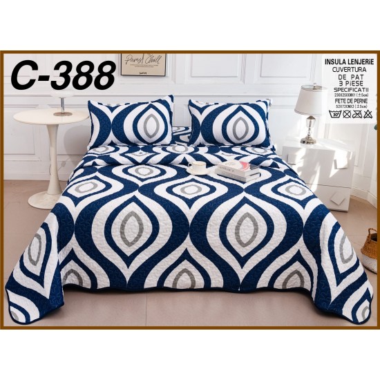 Cuverturi bumbac matlasat + 2 fete perna Cuverturi bumbac matlasat