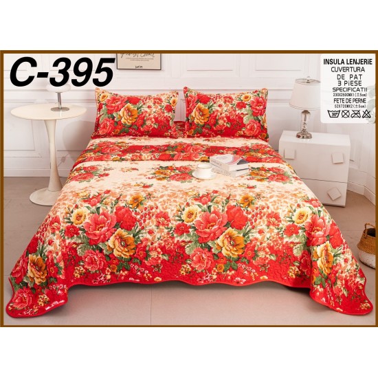 Cuverturi bumbac matlasat + 2 fete perna Cuverturi bumbac matlasat