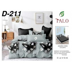 Lenjerie de Pat din Finet cu elastic, 6 Piese, Pat 2 Persoane