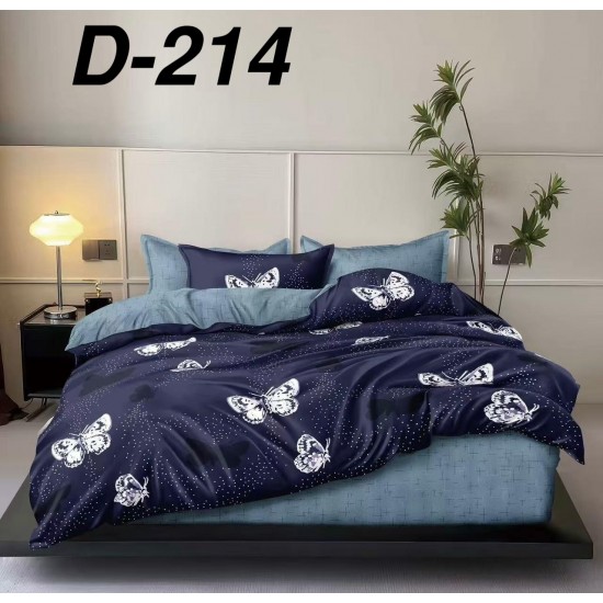 Lenjerie de Pat din Finet cu elastic, 6 Piese, Pat 2 Persoane Lenjerii bumbac finet 2 persoane 6 piese, cearșaf pat cu elastic