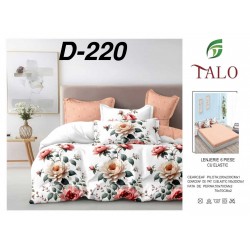 Lenjerie de Pat din Finet cu elastic, 6 Piese, Pat 2 Persoane