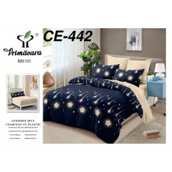 Lenjerie de Pat din Finet cu elastic, 6 Piese, Pat 2 Persoane